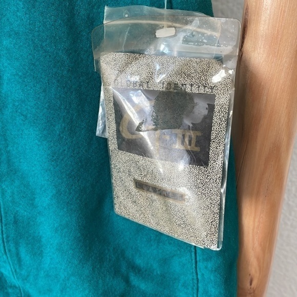 NWT Vintage 100% Leather Global Identity Teal Blue Skirt - Picture 3 of 10